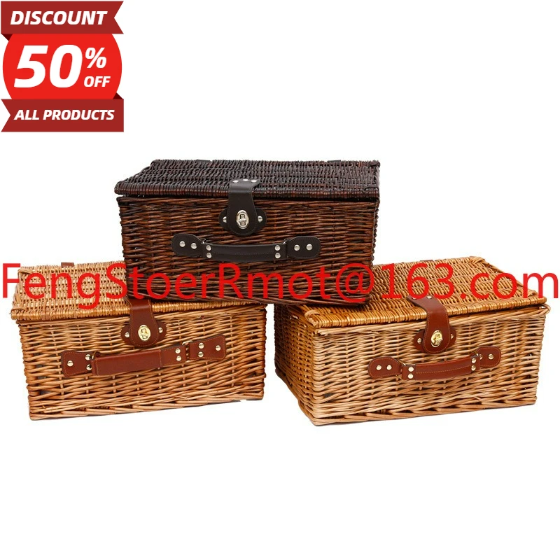 Wicker Picnic Basket Set for 4 Persons | Large Willow Hamper with Large Insulated Cooler Compartment
Wicker Picnic Basket Set for 4 Persons | Large Willow Hamper with Large Insulated Cooler Compartment