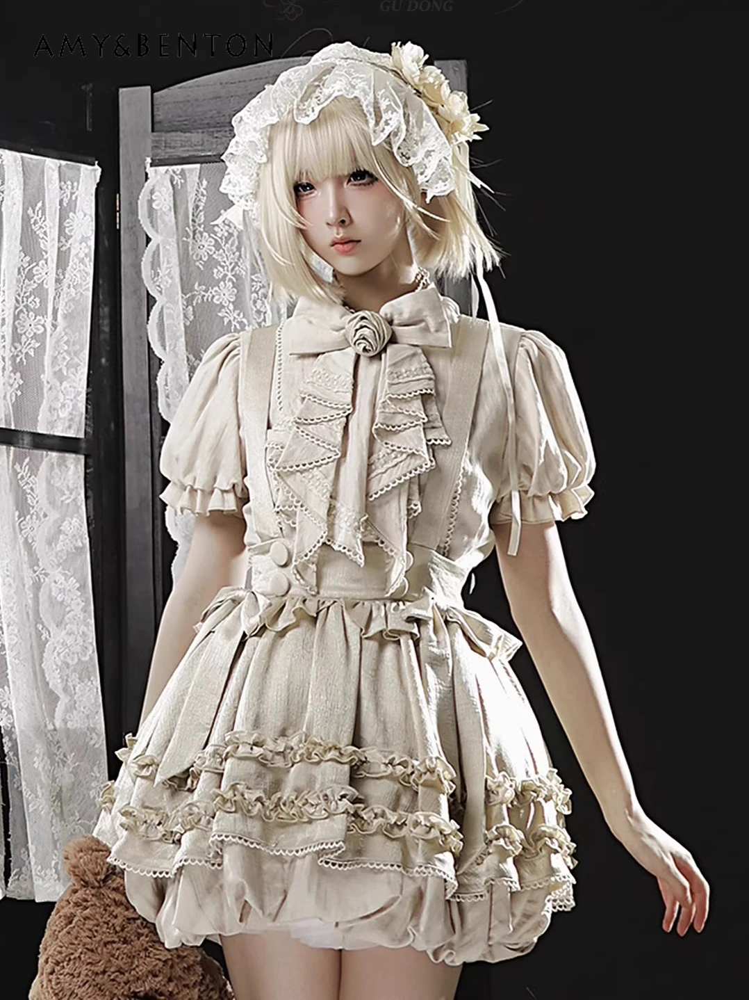 Original Vintage Pastoral Jsk Elegant Lolita Suit Sweet Three-dimensional Flower Bubble Sleeve Shirt Strap Fluffy Shorts Outfits
Original Vintage Pastoral Jsk Elegant Lolita Suit Sweet Three-dimensional Flower Bubble Sleeve Shirt Strap Fluffy Shorts Outfits