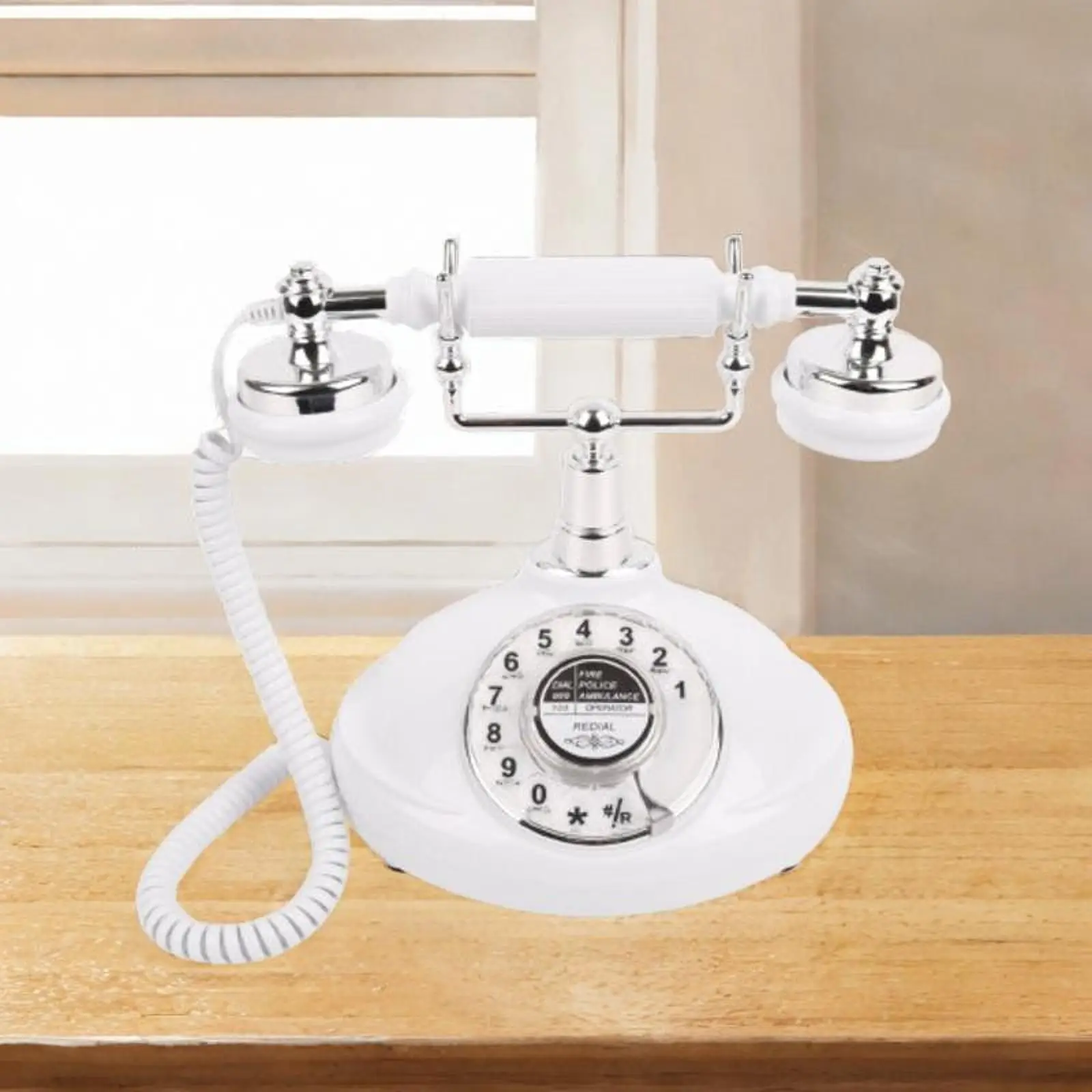 Desk Telephone with Rotation Dial Landline Phone Ornament for Confessional Gathering Anniversary Special Occasions Antique Gift
Desk Telephone with Rotation Dial Landline Phone Ornament for Confessional Gathering Anniversary Special Occasions Antique Gift