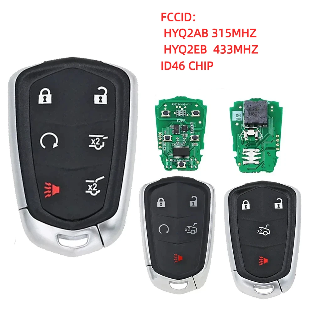 3/4/5/6B HYQ2EB HYQ2AB Smart Car Key 315Mhz 433MHz 46 Chip For Cadillac Escalade ESV XTS CTS CT6 XT4 XT5 ATS
3/4/5/6B HYQ2EB HYQ2AB Smart Car Key 315Mhz 433MHz 46 Chip For Cadillac Escalade ESV XTS CTS CT6 XT4 XT5 ATS