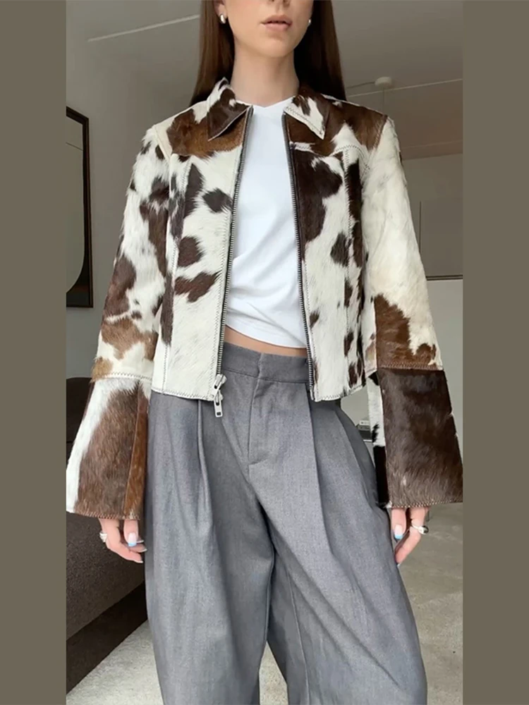 Spring Women Casual Coat Chic Irregular Print Lapel Long Sleeve Single Breasted Female Cropped Jacket Office Commute New Top
Spring Women Casual Coat Chic Irregular Print Lapel Long Sleeve Single Breasted Female Cropped Jacket Office Commute New Top