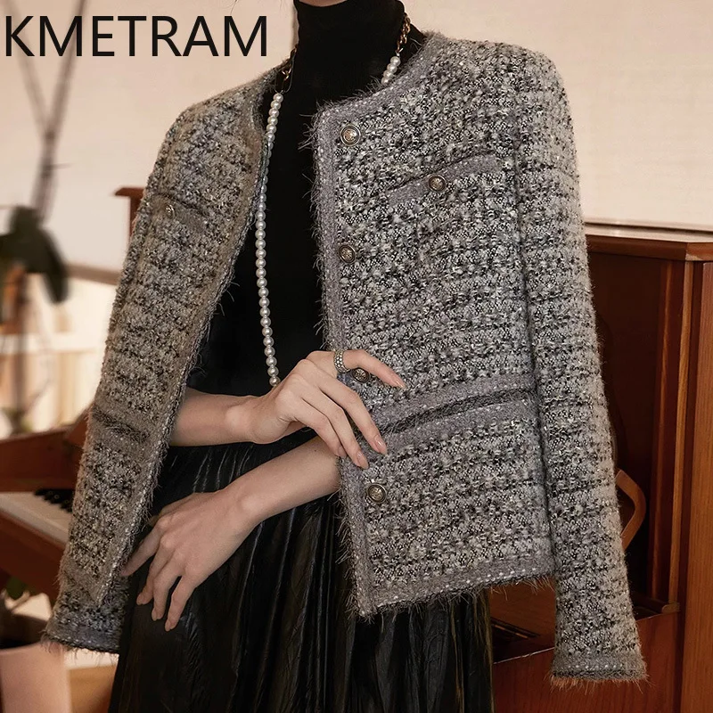 KMETRAM модные твидовые куртки с круглым вырезом, короткая куртка высокого качества, новая верхняя одежда, осенняя женская одежда 2024, Chaquetas Para Mujer
KMETRAM модные твидовые куртки с круглым вырезом, короткая куртка высокого качества, новая верхняя одежда, осенняя женская одежда 2024, Chaquetas Para Mujer