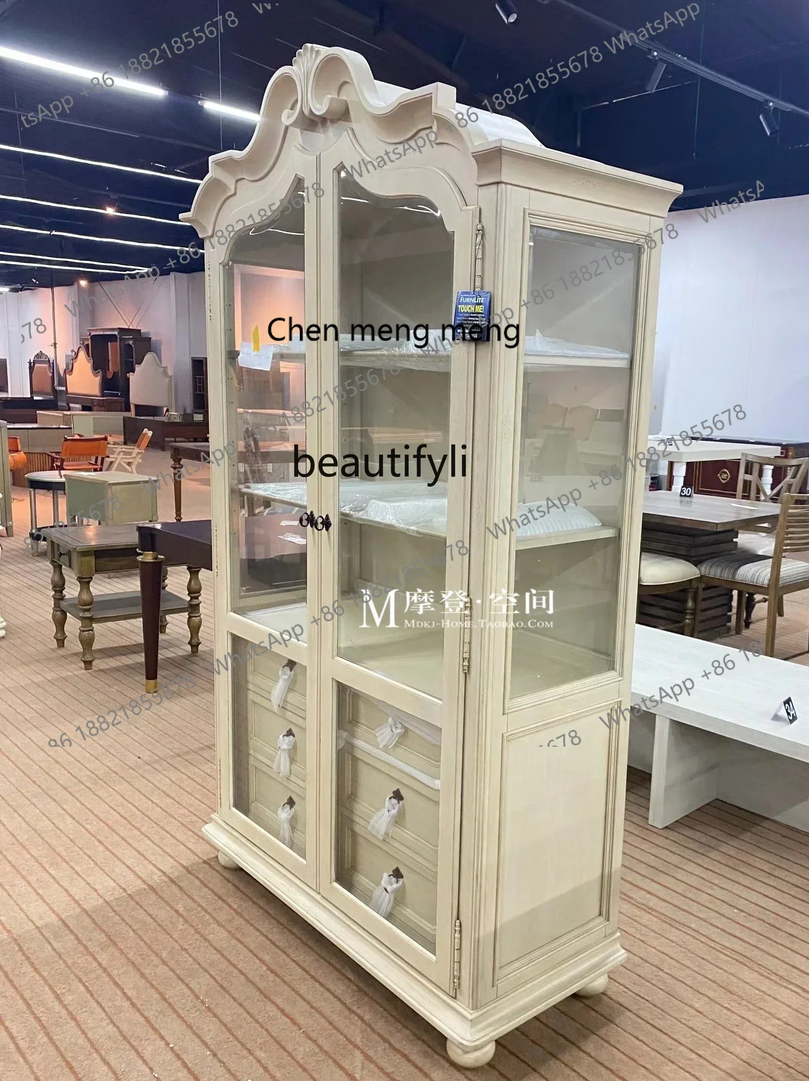 D178 H American style, solid wood bookcase display, neoclassical wine cabinet with old carved dining edge, porcelain cabinet
D178 H American style, solid wood bookcase display, neoclassical wine cabinet with old carved dining edge, porcelain cabinet