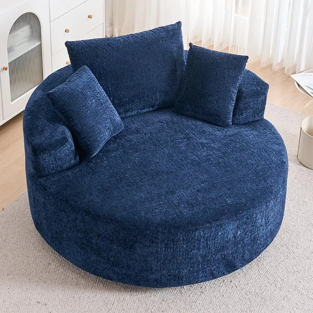 Oversized Navy Chenille Swivel Lounge Chair for Leisure and Living Rooms
Oversized Navy Chenille Swivel Lounge Chair for Leisure and Living Rooms