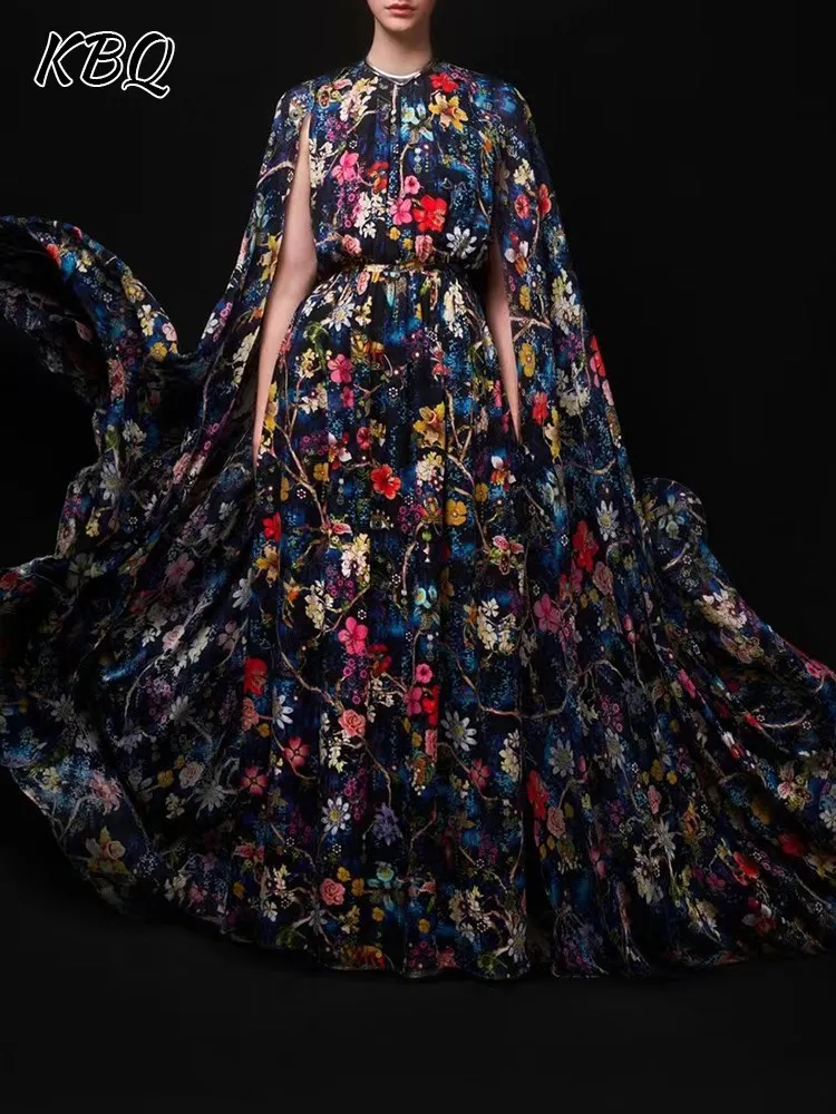 KBQ-Floral Printing Dresses for Women, Round Neck, Cloak Sleeve, High Waist, Hit Color, Loose, Casual,A Line,Long,Female Fashion
KBQ-Floral Printing Dresses for Women, Round Neck, Cloak Sleeve, High Waist, Hit Color, Loose, Casual,A Line,Long,Female Fashion