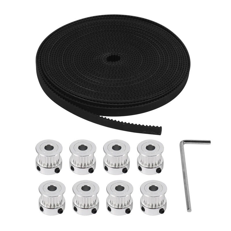 A35Q-8Pcs 5Mm 20 Teeth Aluminum Timing Pulley Wheel+5 Meters Rubber GT2 2Mm Pitch 6Mm Wide Timing Belt For 3D Printer CNC
A35Q-8Pcs 5Mm 20 Teeth Aluminum Timing Pulley Wheel+5 Meters Rubber GT2 2Mm Pitch 6Mm Wide Timing Belt For 3D Printer CNC