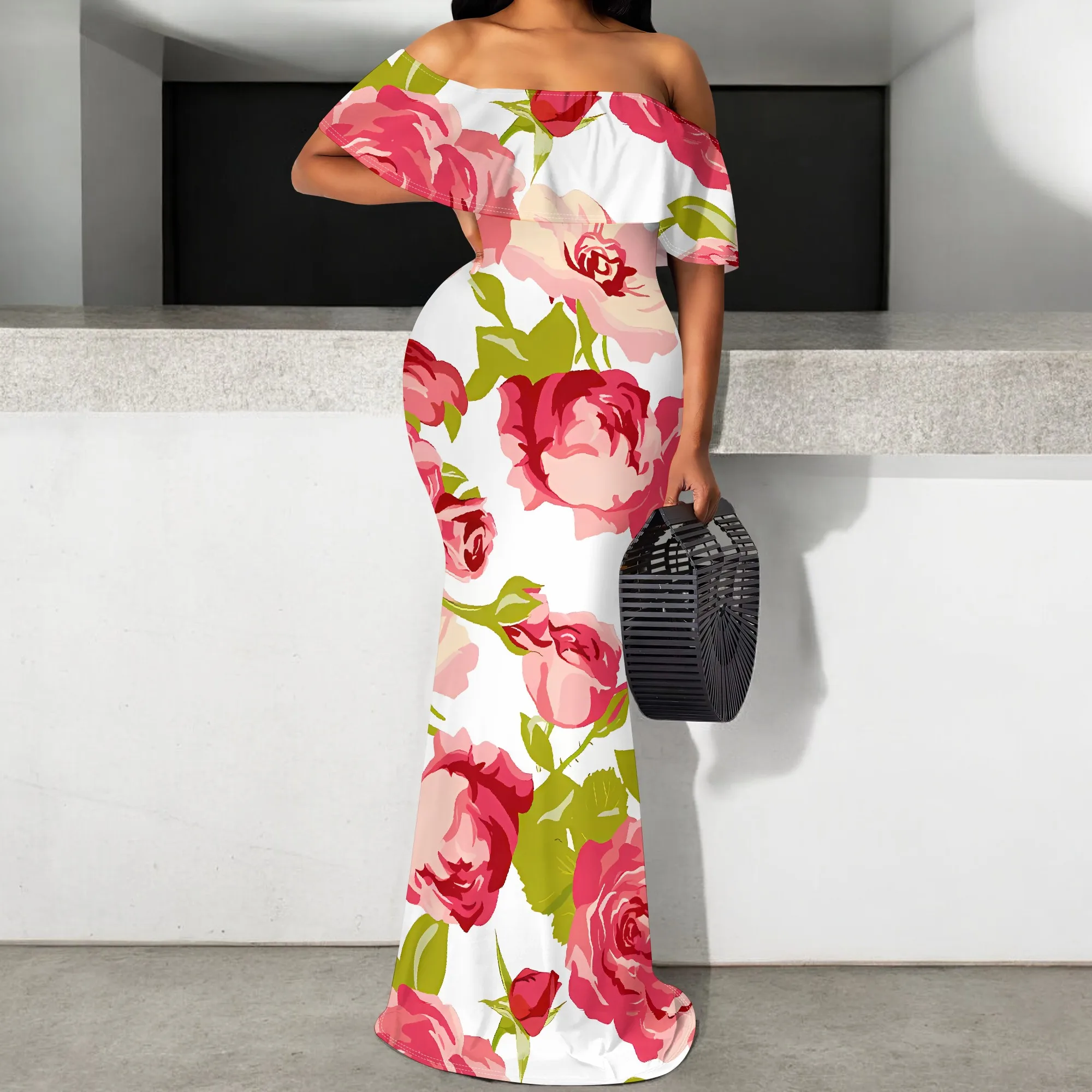 Floral Off Shoulder Maxi Dress for Women Summer Wedding Guest Elegant Bodycon Style
Floral Off Shoulder Maxi Dress for Women Summer Wedding Guest Elegant Bodycon Style