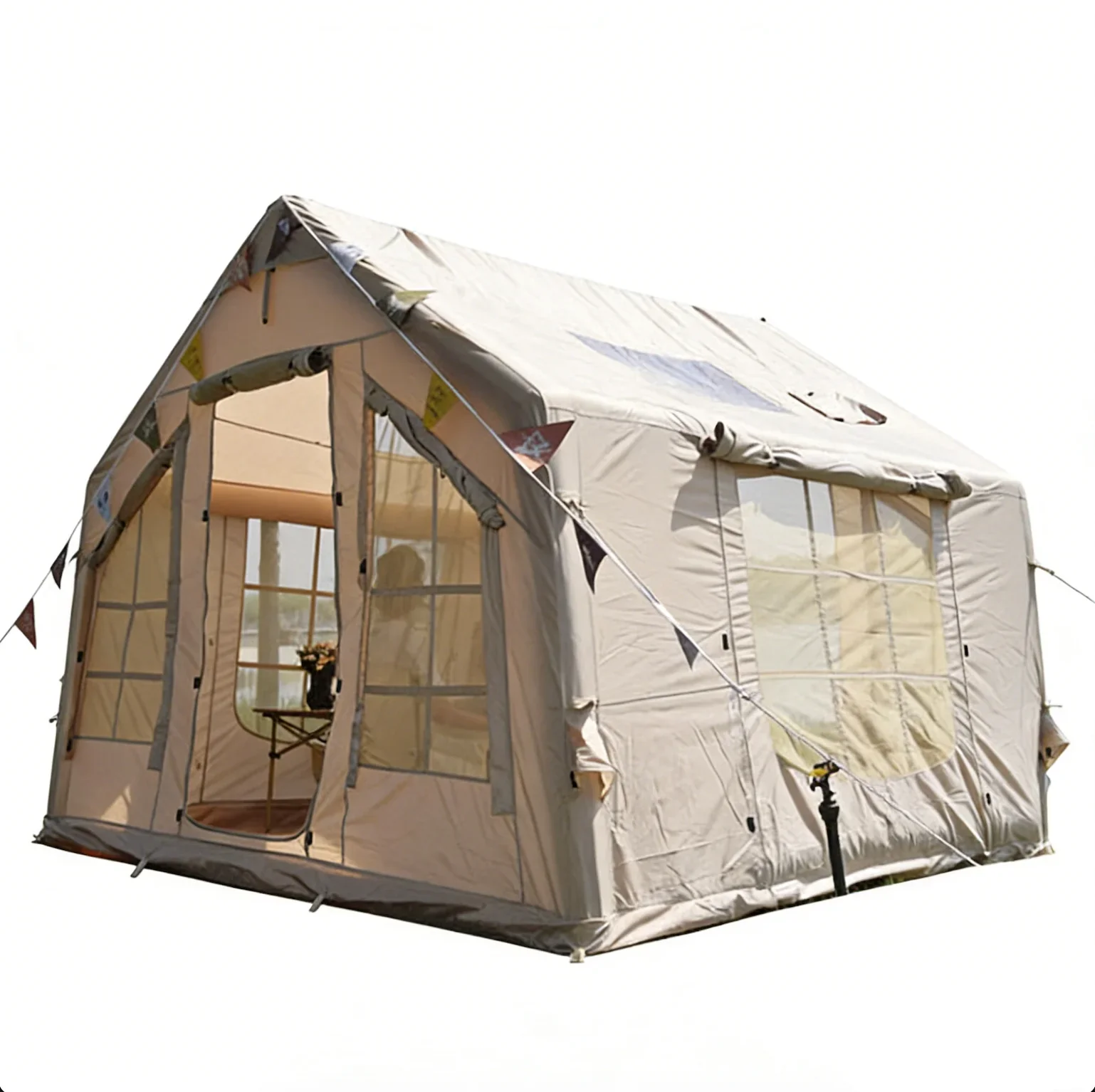 Luxury Inflatable Camping Tent Large Space Waterproof UV Resistant Air Beam Glamping Tent for Family Outdoor Camping
Luxury Inflatable Camping Tent Large Space Waterproof UV Resistant Air Beam Glamping Tent for Family Outdoor Camping