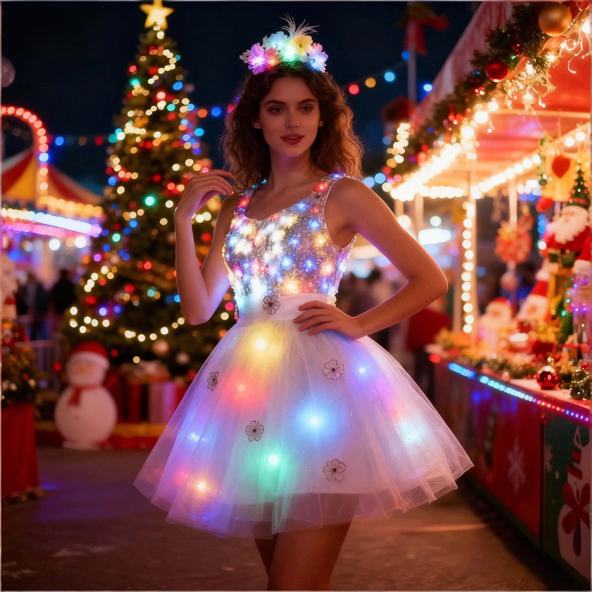 Women's LED Light up Ballet Tutu Dress Adult Size Costume for Dancing Wedding Party Skirts
Women's LED Light up Ballet Tutu Dress Adult Size Costume for Dancing Wedding Party Skirts