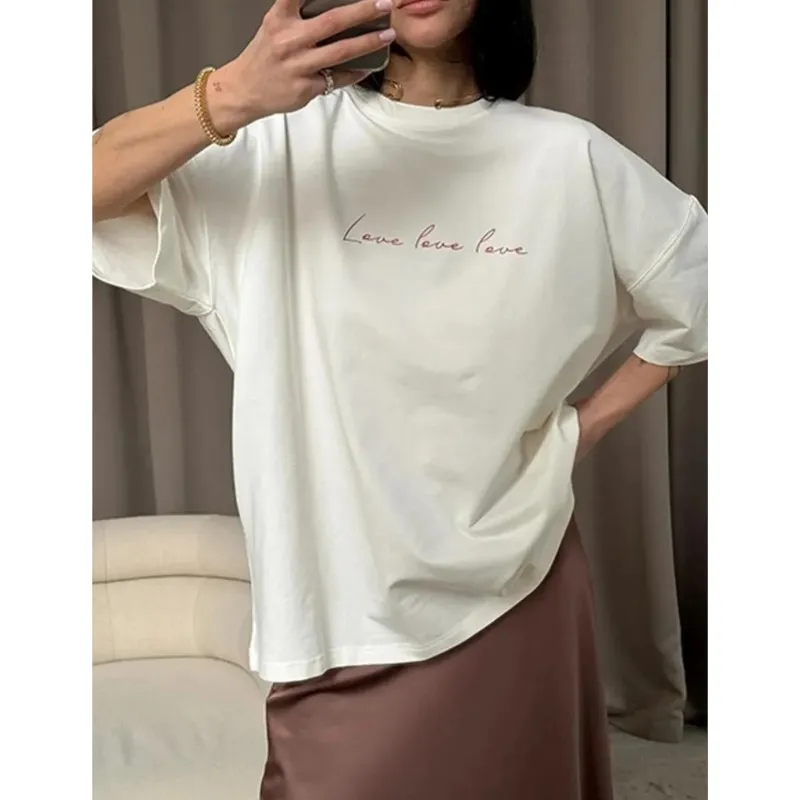 2026 Cotton Summer Women's T-shirts Print Letter Casual Fashion Versatile Tops For Women Office Study Sports T-shirt
2026 Cotton Summer Women's T-shirts Print Letter Casual Fashion Versatile Tops For Women Office Study Sports T-shirt