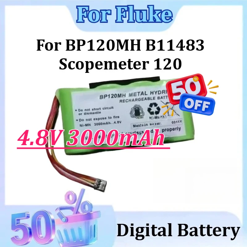 New 4.8V 3000mAh for Fluke BP120MH B11483 Scopemeter 120 for Fluke 43 43B Power Quality Analyzers 123 125S 125 F125S 124 Battery
New 4.8V 3000mAh for Fluke BP120MH B11483 Scopemeter 120 for Fluke 43 43B Power Quality Analyzers 123 125S 125 F125S 124 Battery