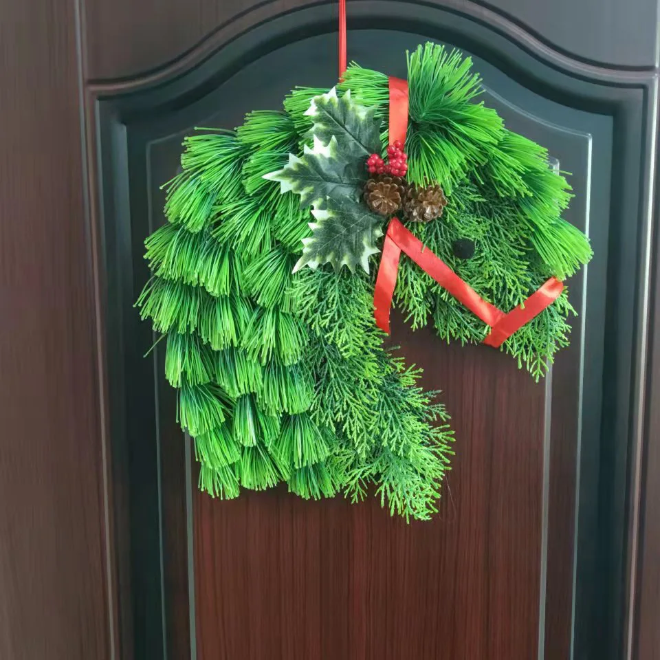 Horse Head Wreath Rustic Artificial Green Wreaths for Front Door with Red Ribbon Decor Christmas Door Hanging Decoration
Horse Head Wreath Rustic Artificial Green Wreaths for Front Door with Red Ribbon Decor Christmas Door Hanging Decoration