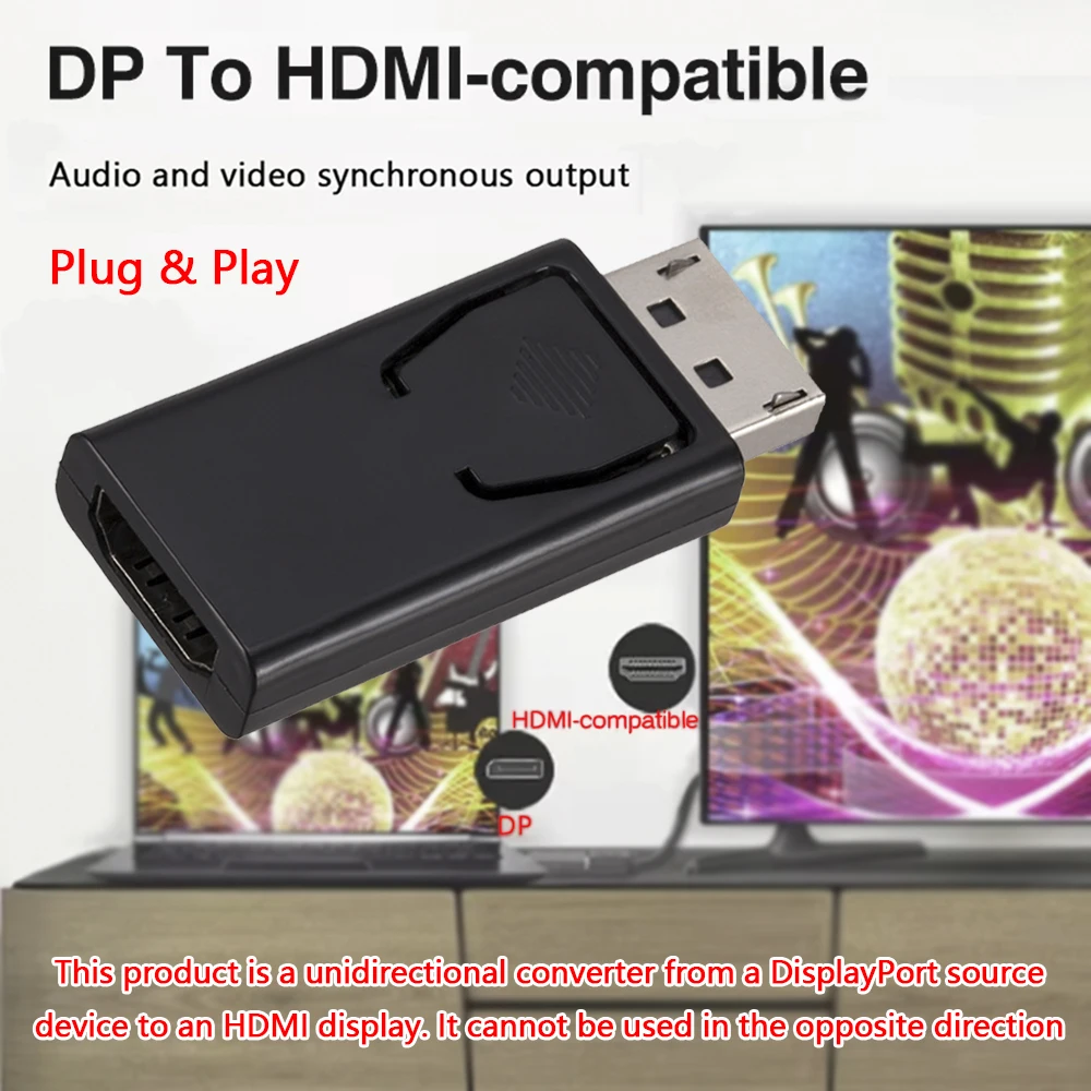 DP to HDMI Converter 1080P DisplayPort Adapter, DP to HDMI Cable for PC Monitor Projector, Gold-Plated, Plug & Play
DP to HDMI Converter 1080P DisplayPort Adapter, DP to HDMI Cable for PC Monitor Projector, Gold-Plated, Plug & Play