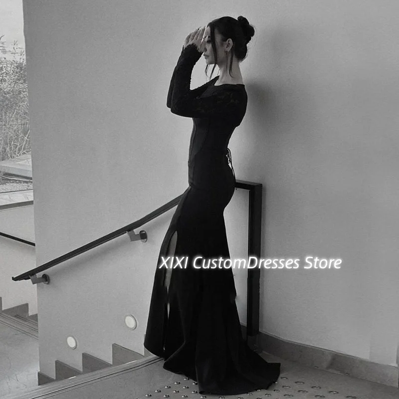 Customize فساتين سهرات Mermaid Scoop Neckline Floor-Length Dresses For Prom Lace Zipper Up Long Sleeves Dresses For Special Even
Customize فساتين سهرات Mermaid Scoop Neckline Floor-Length Dresses For Prom Lace Zipper Up Long Sleeves Dresses For Special Even
