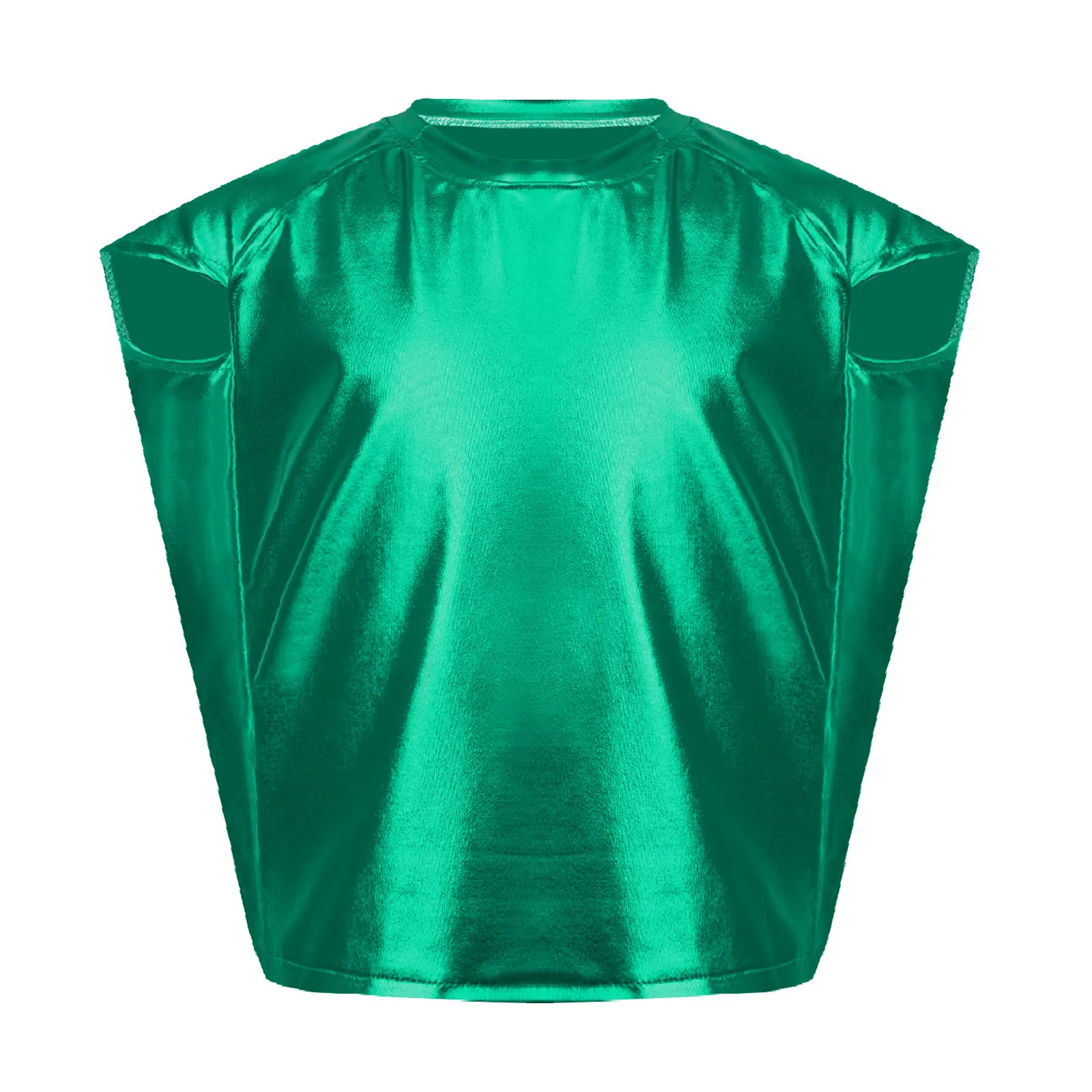 Girls Boys Unisex Metallic Dance Vest Party Performance Cap Sleeve Shirt Tops for Hip-Hop Modern Street Dance Cheerleading Wear
Girls Boys Unisex Metallic Dance Vest Party Performance Cap Sleeve Shirt Tops for Hip-Hop Modern Street Dance Cheerleading Wear