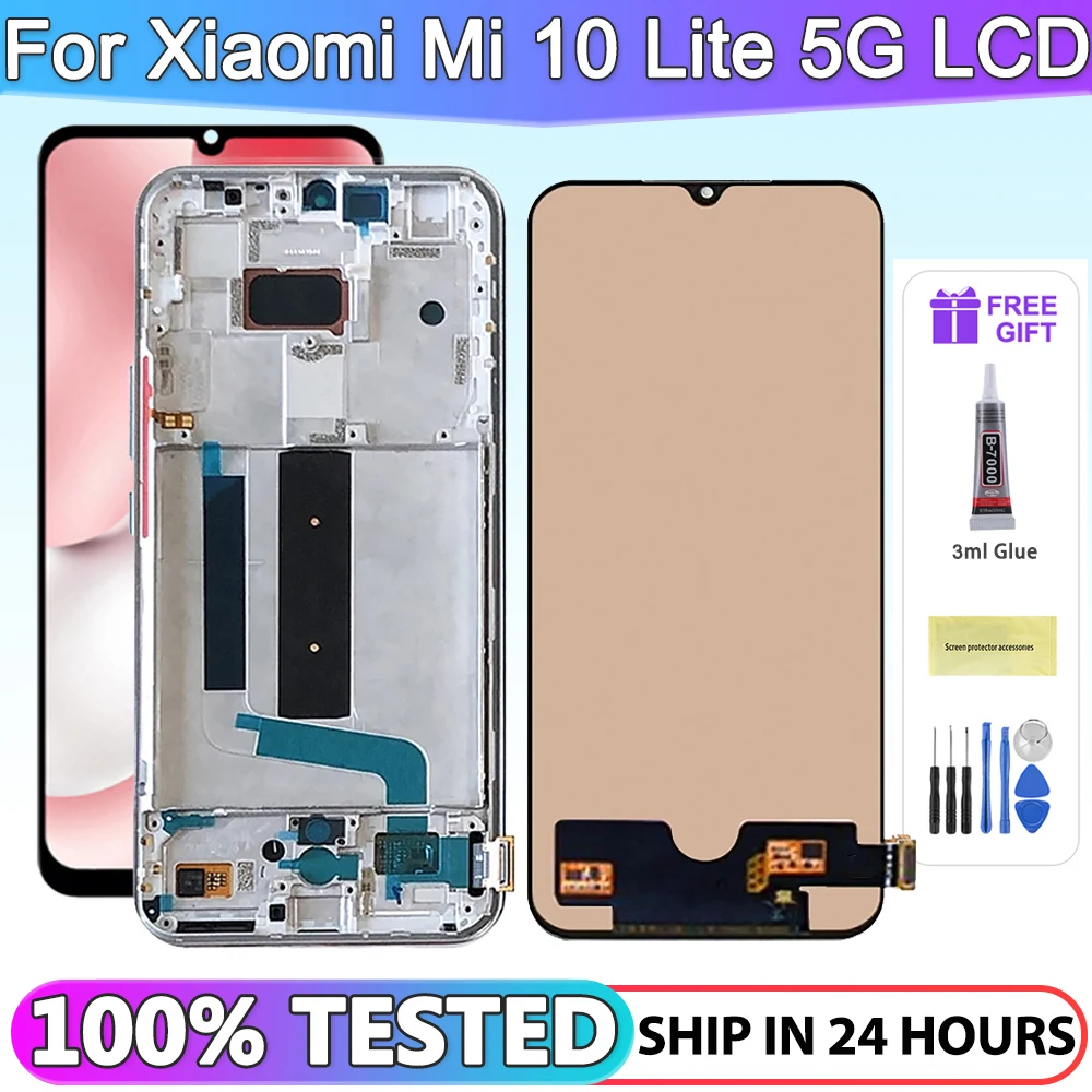 Display Screen for Xiaomi Mi 10 Lite 5G M2002J9G M2002J9S Lcd Display Touch Screen Digitizer Assembly with Frame for Mi 10 Lite
Display Screen for Xiaomi Mi 10 Lite 5G M2002J9G M2002J9S Lcd Display Touch Screen Digitizer Assembly with Frame for Mi 10 Lite