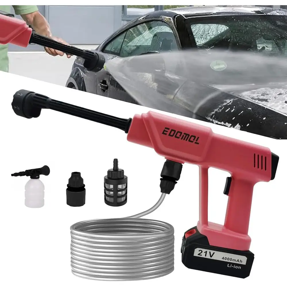 Cordless Pressure Washer, Portable 21V Battery Power Washer for Ladies Women, Electric Pressure Washer Handheld with 6-in-1 Nozz
Cordless Pressure Washer, Portable 21V Battery Power Washer for Ladies Women, Electric Pressure Washer Handheld with 6-in-1 Nozz