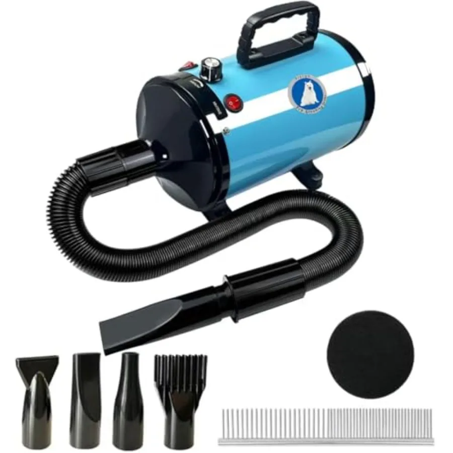 High Velocity Professional Dog Grooming Dryer with Adjustable Temperature and Speed 4 Different Nozzles for Quick and Gentle Dr
High Velocity Professional Dog Grooming Dryer with Adjustable Temperature and Speed 4 Different Nozzles for Quick and Gentle Dr
