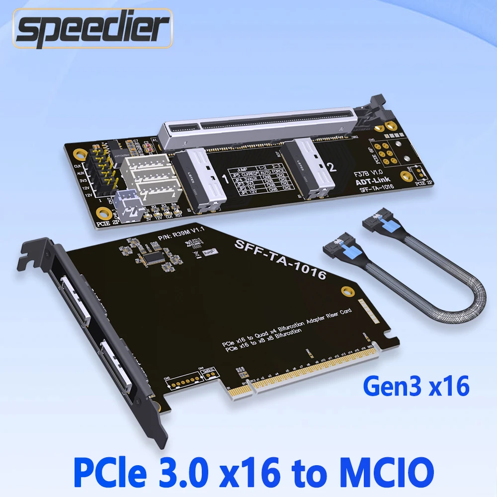 Карта адаптера PCIE 3.0 X16 к MCIO Gen3 Внешнее шасси SFF-TA-1016 От одного до двух Карта разветвителя PCIE X16 к X8 X8 R39M
Карта адаптера PCIE 3.0 X16 к MCIO Gen3 Внешнее шасси SFF-TA-1016 От одного до двух Карта разветвителя PCIE X16 к X8 X8 R39M