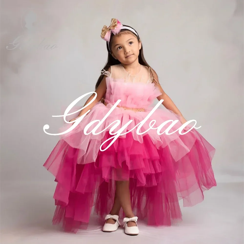 Feather O Neck Sleeveless Classic Elegant Flower Girl Dress Bow Sequined Long Ball Pleat Formal First Communion Gown Customized
Feather O Neck Sleeveless Classic Elegant Flower Girl Dress Bow Sequined Long Ball Pleat Formal First Communion Gown Customized