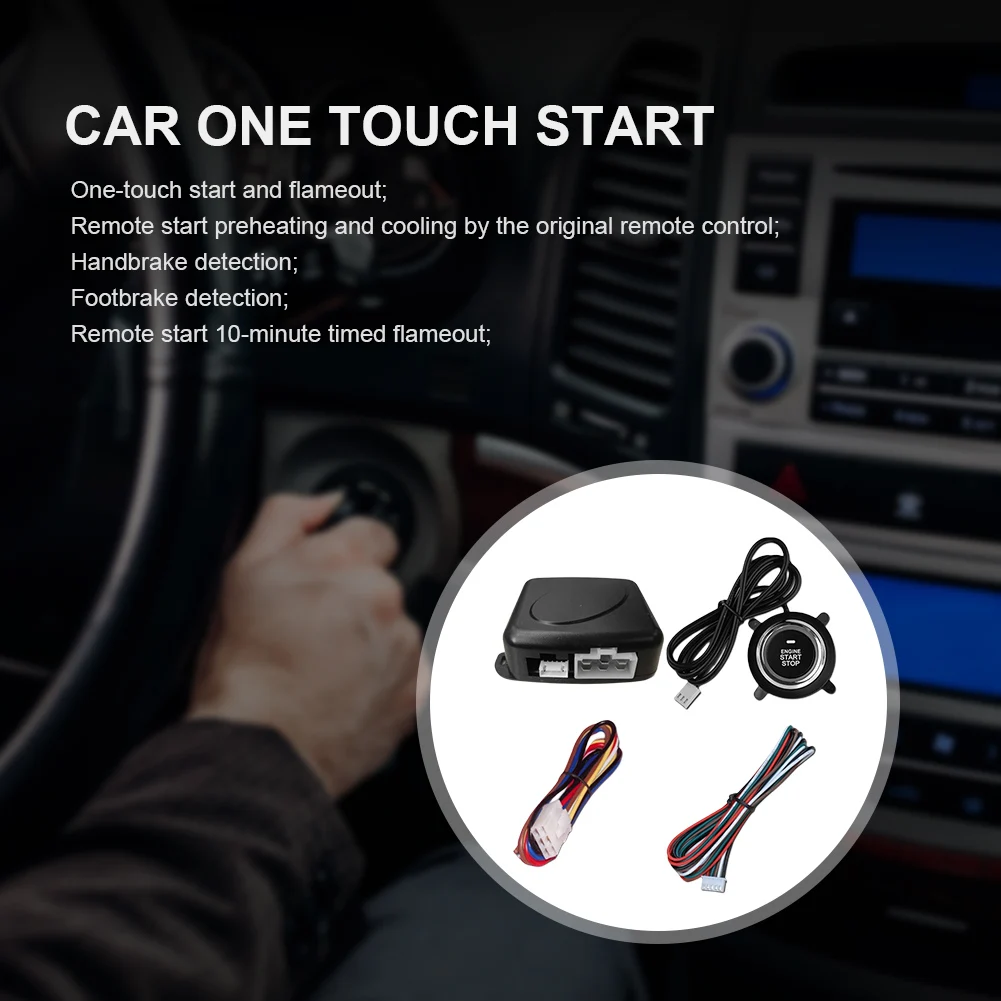 12V Keyless Start System Automatic Ignition One Button Start System Remote Control Smart Engine Start System Car Accessories