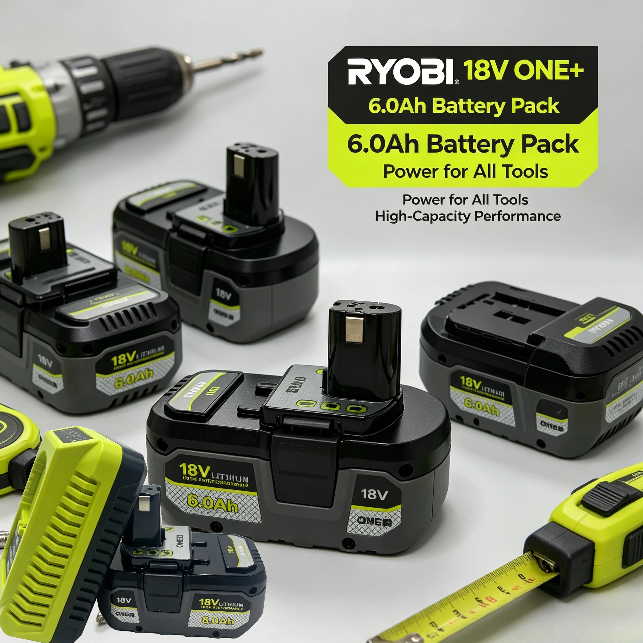 Genuine 18V 8.0Ah Lithium Battery Fit RYOBI P106 P108, Compatible All ONE+ Series Chargers, No Memory Effect Reciprocating Saw
Genuine 18V 8.0Ah Lithium Battery Fit RYOBI P106 P108, Compatible All ONE+ Series Chargers, No Memory Effect Reciprocating Saw