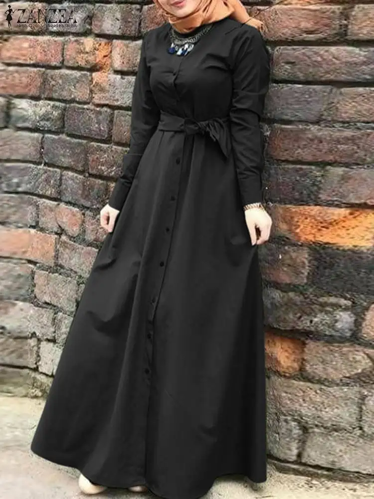 ZANZEA Muslim Turkey Dresses Fashion Long Sleeve Shirt Dress Women's Autumn Sundress Casual Buttons Vestidos Dubai Abaya Kaftan
ZANZEA Muslim Turkey Dresses Fashion Long Sleeve Shirt Dress Women's Autumn Sundress Casual Buttons Vestidos Dubai Abaya Kaftan