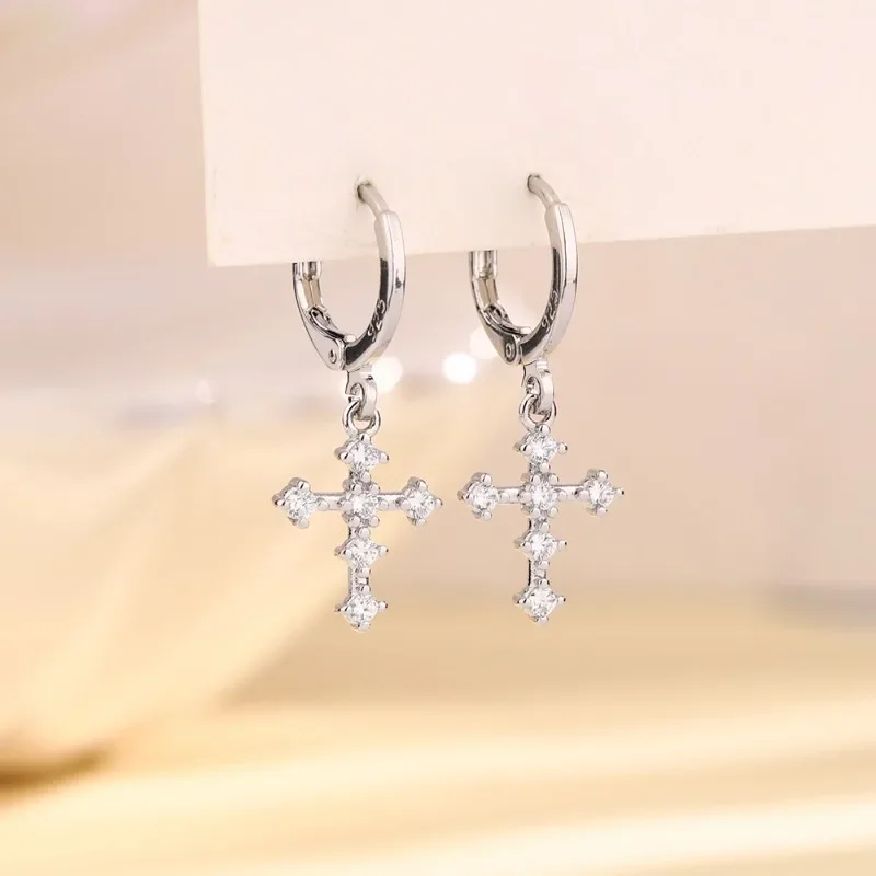 Real 925 Sterling Silver Zircon Cross Pendant Mini Hoop Earrings for Women Unisex Trendy Fine Jewelry Minimalist Accessories
Real 925 Sterling Silver Zircon Cross Pendant Mini Hoop Earrings for Women Unisex Trendy Fine Jewelry Minimalist Accessories