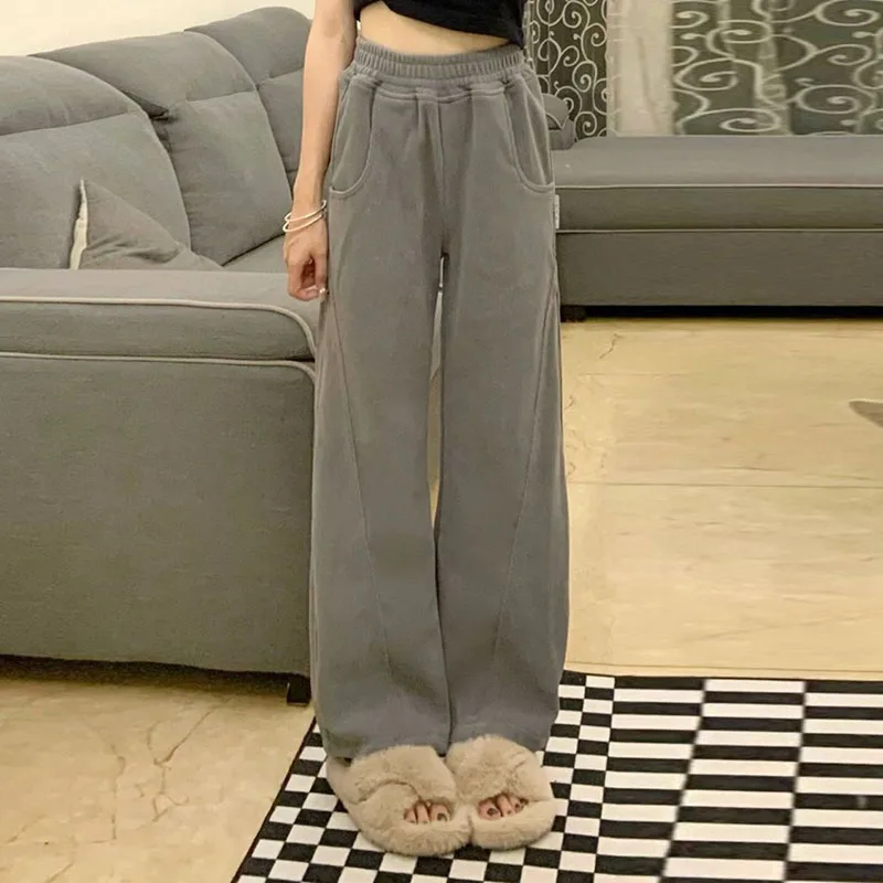 Chenille Elastic Waist Pocket Simple Straight Pants 2023 Autumn Winter Women Warm Pants Office Lady Loose Plus Wide Leg Trousers
Chenille Elastic Waist Pocket Simple Straight Pants 2023 Autumn Winter Women Warm Pants Office Lady Loose Plus Wide Leg Trousers