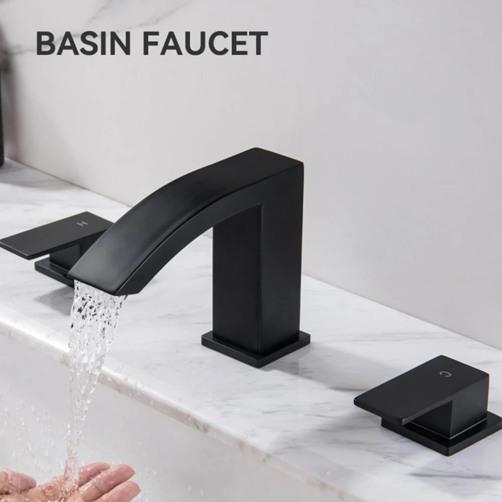 Bathroom Basin Faucet Matte Black Brushed Golden Color 304 Stainless Steel Two Handle Cold and Hot Water Ceramic Valve Core
Bathroom Basin Faucet Matte Black Brushed Golden Color 304 Stainless Steel Two Handle Cold and Hot Water Ceramic Valve Core