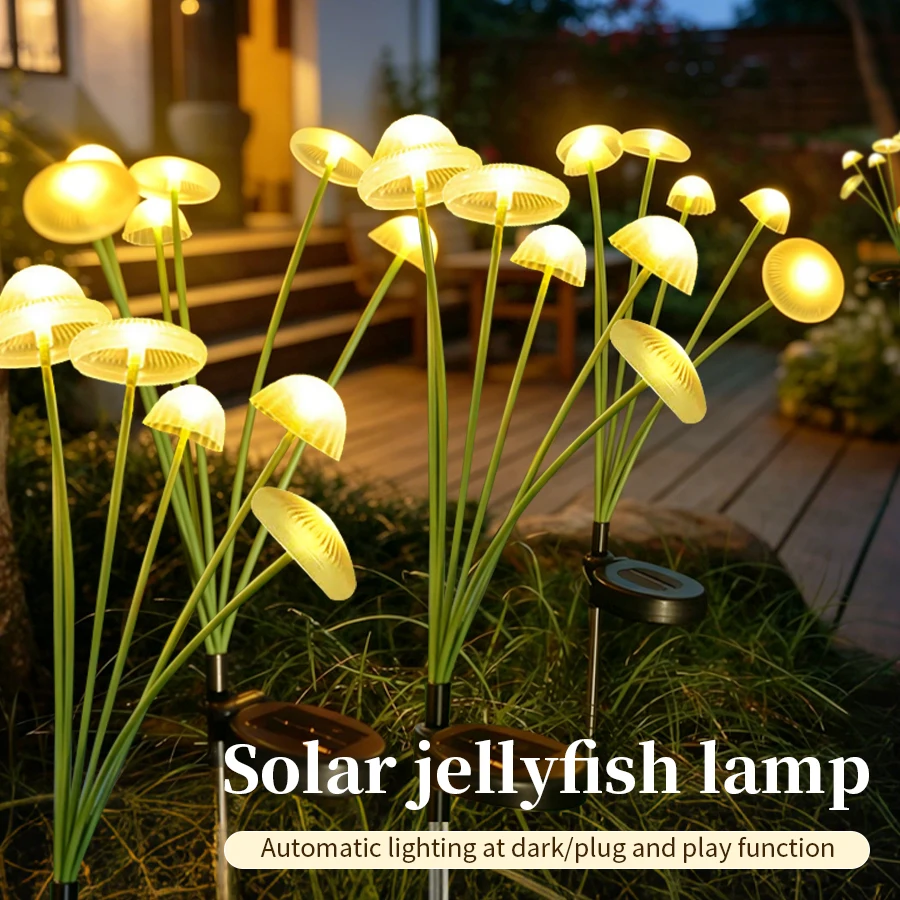 Solar Garden Lights Jellyfish Shape LED Lawn Lamp Outdoor Waterproof Landscape Decorative Light Auto On Off For Yard Pathway
Solar Garden Lights Jellyfish Shape LED Lawn Lamp Outdoor Waterproof Landscape Decorative Light Auto On Off For Yard Pathway