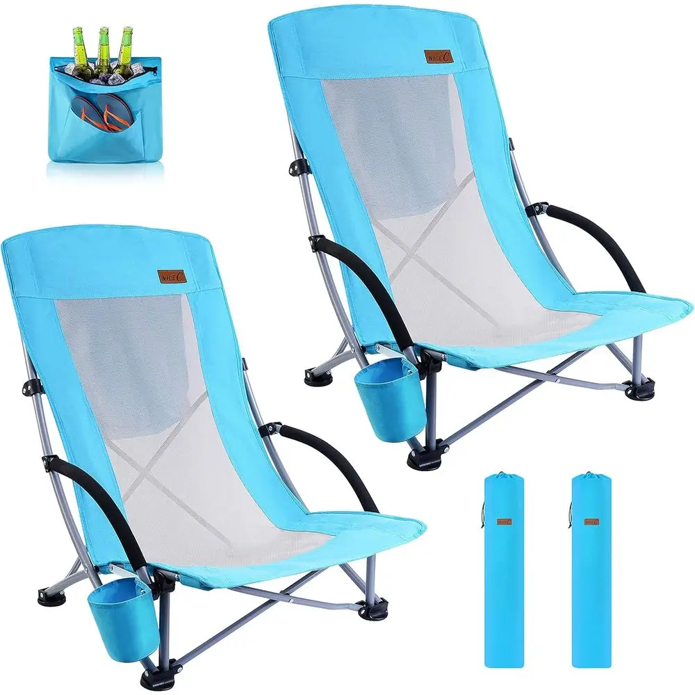 Beach Chair, Beach Chairs or Adults 2 Pack w/Cooler Compact High Back, Cup Holder & Carry Bag & Heavy Duty Outdoor, Camping, BBQ
Beach Chair, Beach Chairs or Adults 2 Pack w/Cooler Compact High Back, Cup Holder & Carry Bag & Heavy Duty Outdoor, Camping, BBQ