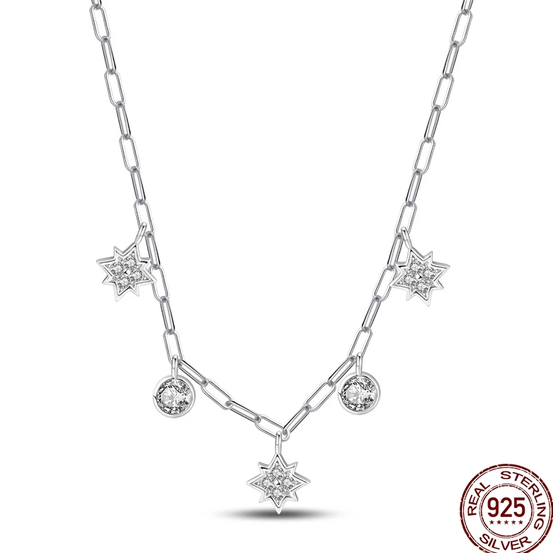 Hot Sale 925 Sterling Silver Luxury Crystal Necklaces Star Shiny Zircon Necklace Women's Exquisite Engagement Party Jewelry Gfit
Hot Sale 925 Sterling Silver Luxury Crystal Necklaces Star Shiny Zircon Necklace Women's Exquisite Engagement Party Jewelry Gfit