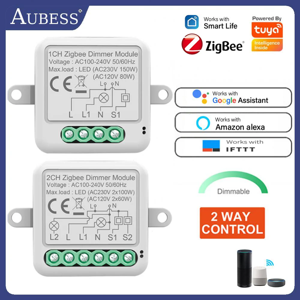 Умный светодиодный диммер Tuya Zigbee, лампа 1/2 канала, с дистанционным управлением через приложение, голосовым управлением через Alexa Google Home
Умный светодиодный диммер Tuya Zigbee, лампа 1/2 канала, с дистанционным управлением через приложение, голосовым управлением через Alexa Google Home