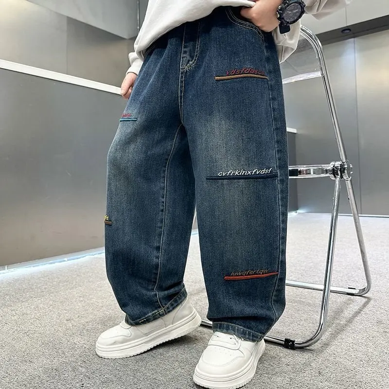 Boys Jeans Spring Autumn Casual Elastic Waist Loose Trousers Children's Korean Style Long Pants for Kids
Boys Jeans Spring Autumn Casual Elastic Waist Loose Trousers Children's Korean Style Long Pants for Kids