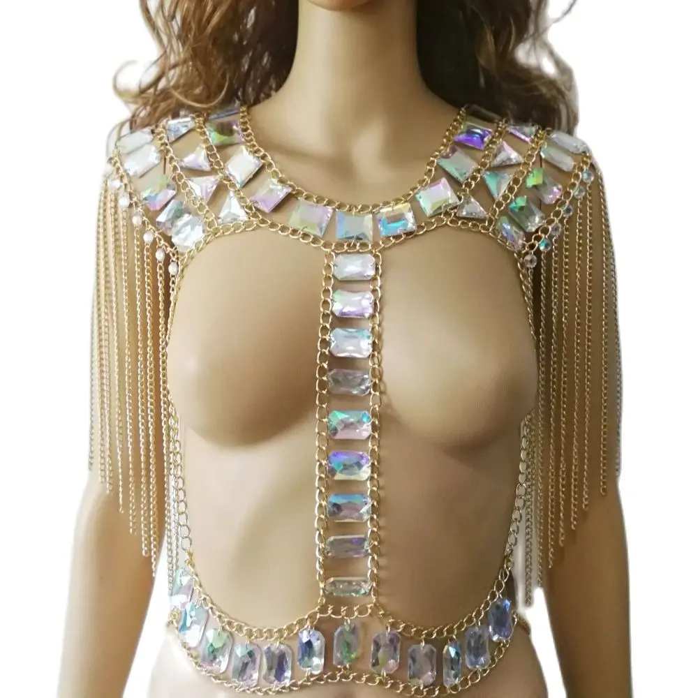 Fashion Style WRB1052 Women Gold Chains AB Colorful Acrylic Beads Necklace Bra Costume Body Wear Chain Crop Tops Party Jewelry
Fashion Style WRB1052 Women Gold Chains AB Colorful Acrylic Beads Necklace Bra Costume Body Wear Chain Crop Tops Party Jewelry