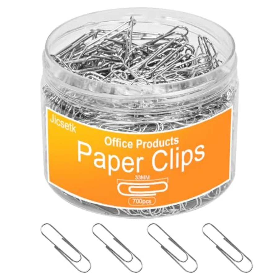 Medium Paper Clips 700 Pcs Office Supplies for Paperwork in Silver Ideal for Home School and Teacher Use
Medium Paper Clips 700 Pcs Office Supplies for Paperwork in Silver Ideal for Home School and Teacher Use