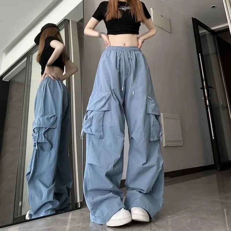 Women High Waist Straight Wide Leg Cargo Pants Loose Casual Floor Length Pocket Y2k Baggy Pants Jogger Sweatpants
Women High Waist Straight Wide Leg Cargo Pants Loose Casual Floor Length Pocket Y2k Baggy Pants Jogger Sweatpants