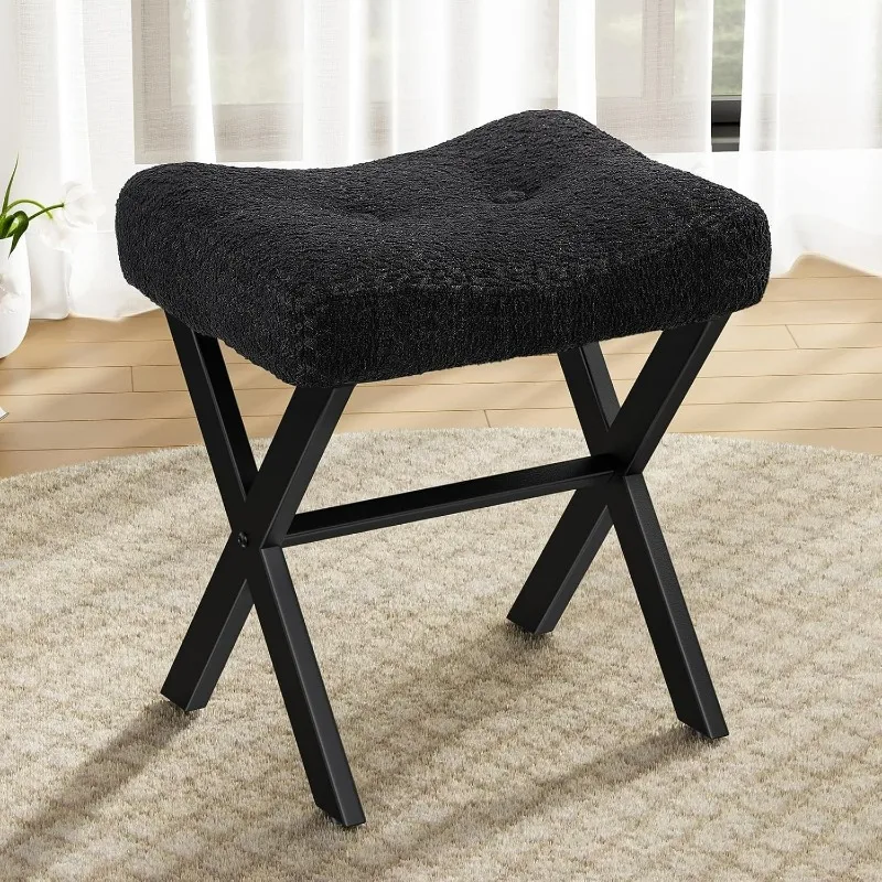Saddle Seat Makeup Stool with Metal X Legs, Breathable and Soft Boucle Fabric Footrest, Ottoman Foot Rest for Living Room
Saddle Seat Makeup Stool with Metal X Legs, Breathable and Soft Boucle Fabric Footrest, Ottoman Foot Rest for Living Room