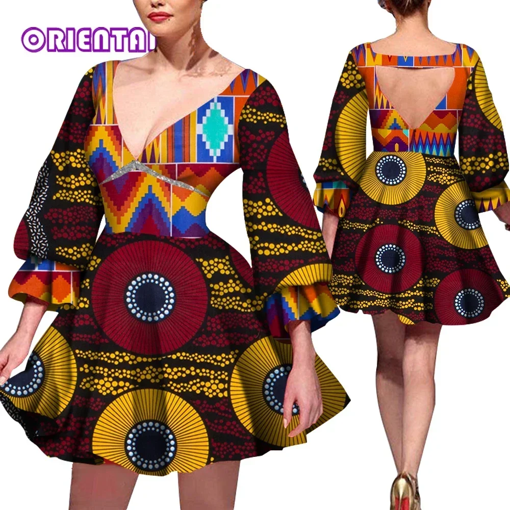 2022 African Dresses for Women Sexy Deep V-neck Backless African Print Dress A-line Long Sleeve Short Ankara Dress Party WY5925
2022 African Dresses for Women Sexy Deep V-neck Backless African Print Dress A-line Long Sleeve Short Ankara Dress Party WY5925