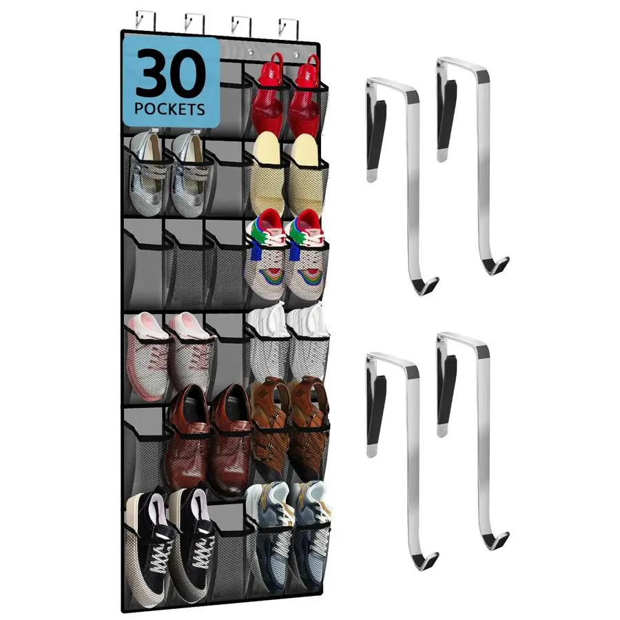 Органайзер для обуви на дверь, 30 больших дышащих сетчатых карманов разного размера, многоразовые дышащие большие сетчатые карманы, для мальчиков и девочек
Органайзер для обуви на дверь, 30 больших дышащих сетчатых карманов разного размера, многоразовые дышащие большие сетчатые карманы, для мальчиков и девочек