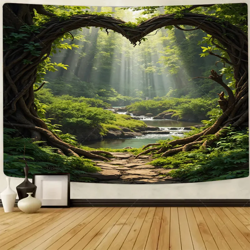 1pc Wall Tapestry Enchanted Forest Heart Arch Tapestry - Nature Scene Wall Art Decor
1pc Wall Tapestry Enchanted Forest Heart Arch Tapestry - Nature Scene Wall Art Decor