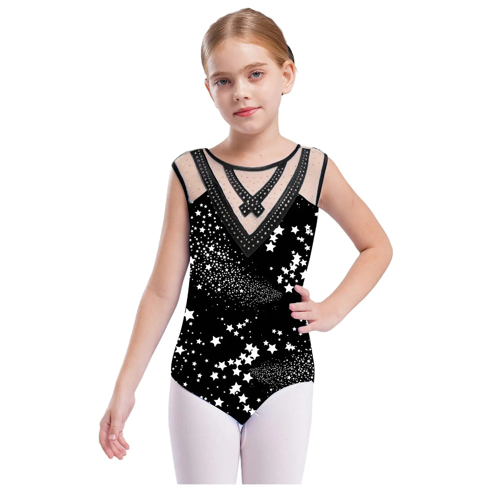 Kids Girls Ballet Gymnastics Outfits Swimsuit Sleeveless Rhinestones Mesh Leotards with Shorts And Hair Band Performance Sets
Kids Girls Ballet Gymnastics Outfits Swimsuit Sleeveless Rhinestones Mesh Leotards with Shorts And Hair Band Performance Sets