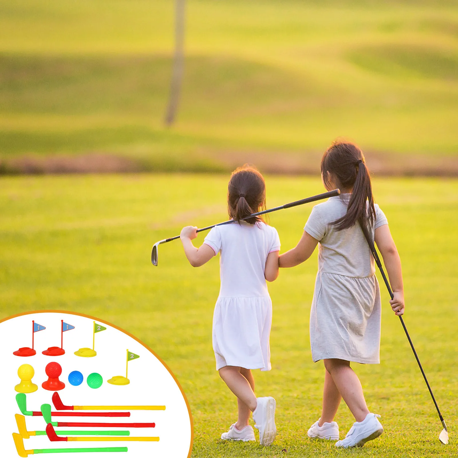 2Sets Mini Golf Set for Kids Realistic Simulation Outdoor Indoor Activity Set Develop Motor Skills Grasping Coordination Healthy
2Sets Mini Golf Set for Kids Realistic Simulation Outdoor Indoor Activity Set Develop Motor Skills Grasping Coordination Healthy
