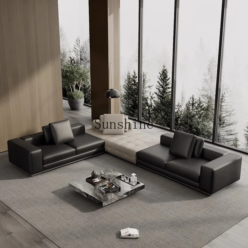 Straight row double-sided Italian minimalist modern large apartment leather sofa new
Straight row double-sided Italian minimalist modern large apartment leather sofa new