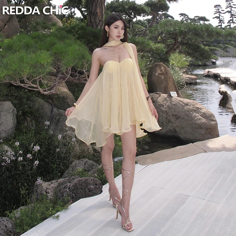 Элегантное шифоновое платье ReddaChic с многослойным корсетом, драпировкой и оборками, приталенное, с вырезом «сердечко», мини, А-силуэт, летнее, сексуальное, цельное
Элегантное шифоновое платье ReddaChic с многослойным корсетом, драпировкой и оборками, приталенное, с вырезом «сердечко», мини, А-силуэт, летнее, сексуальное, цельное