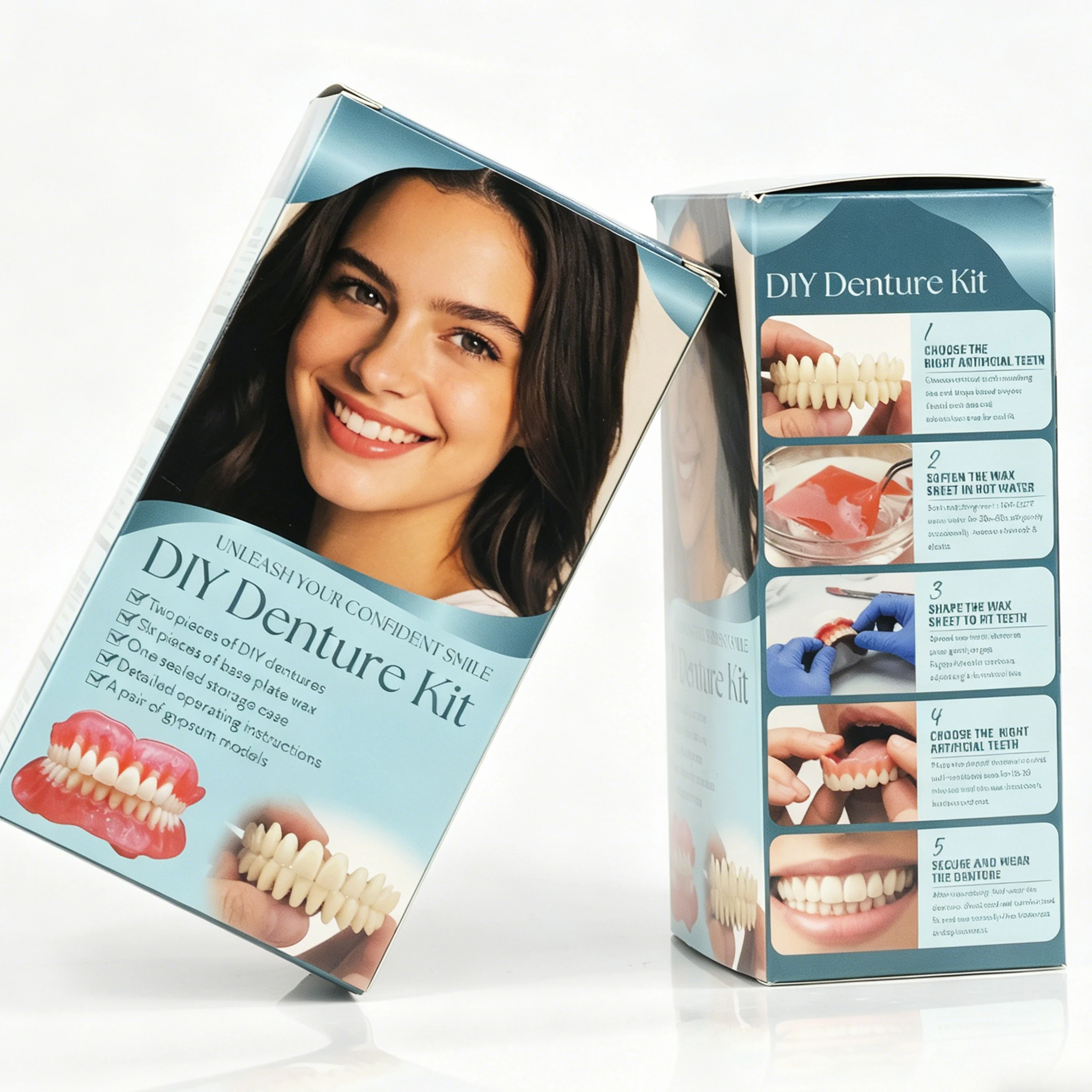 1Set DIY Denture Kit Upper Lower False Teeth with Gypsum Models & Wax Strips, Reusable Temporary Tooth Restoration Repair Kit
1Set DIY Denture Kit Upper Lower False Teeth with Gypsum Models & Wax Strips, Reusable Temporary Tooth Restoration Repair Kit