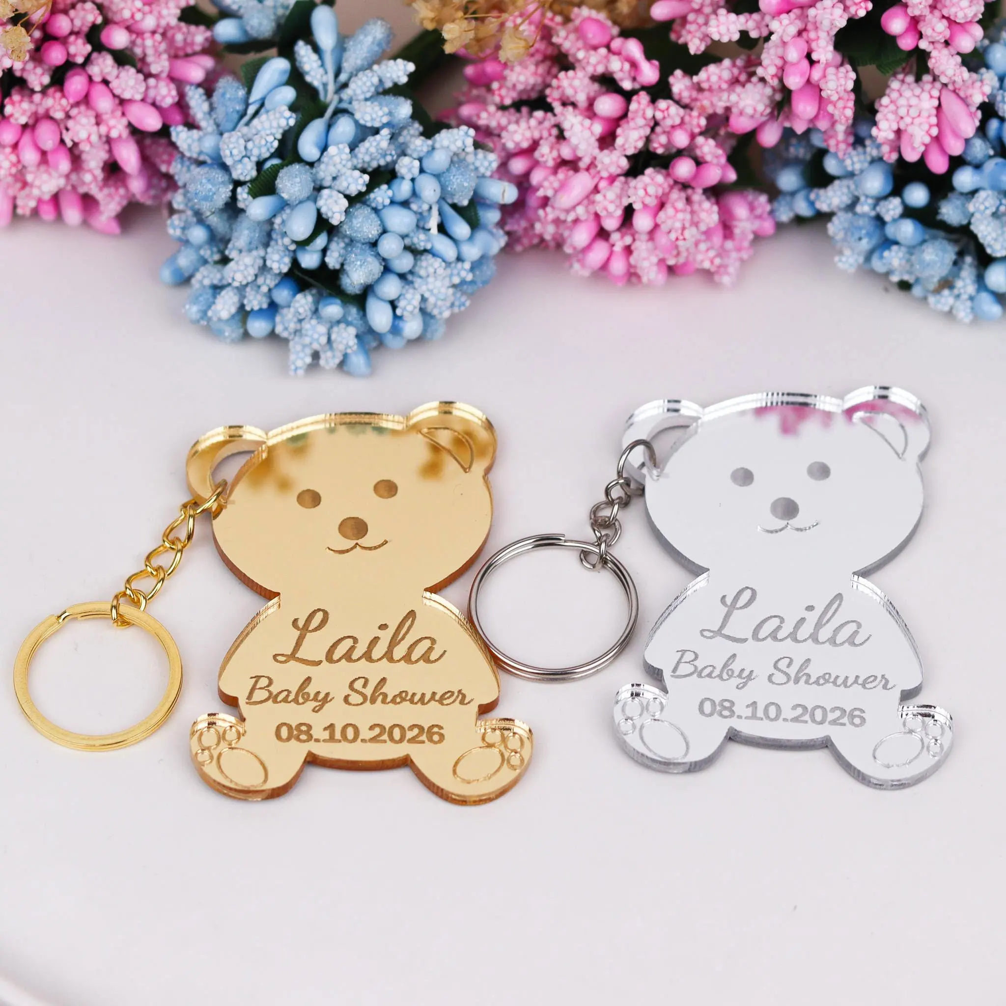 Custom Teddy Bear Keychain Acrylic Tags Baby Shower Favors for Guests Keychains for Party Souvenir Personalized Baby Name Tags
Custom Teddy Bear Keychain Acrylic Tags Baby Shower Favors for Guests Keychains for Party Souvenir Personalized Baby Name Tags