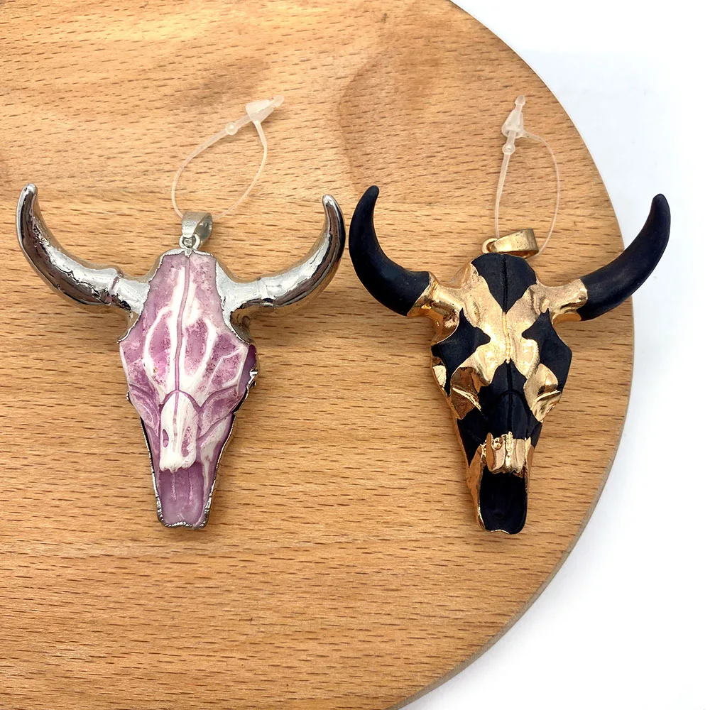 1Pc Natural Stone Amethyst Acrylic Material Pendants Tauren-shaped Ox-headcow Head DIY for Making Necklace 45x46mm Size 6 Colors
1Pc Natural Stone Amethyst Acrylic Material Pendants Tauren-shaped Ox-headcow Head DIY for Making Necklace 45x46mm Size 6 Colors
