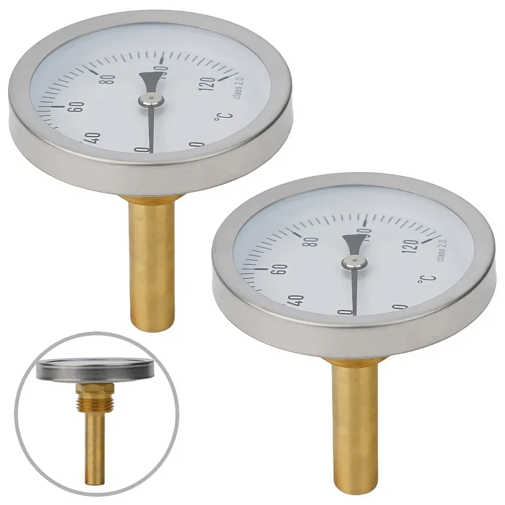 Set of 2 63mm Analog Thermometers Bimetal Design for Reliable Temperature Measurement in Heating and Boiler Use
Set of 2 63mm Analog Thermometers Bimetal Design for Reliable Temperature Measurement in Heating and Boiler Use